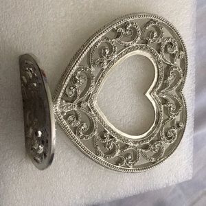 Sterling silver heart cake topper